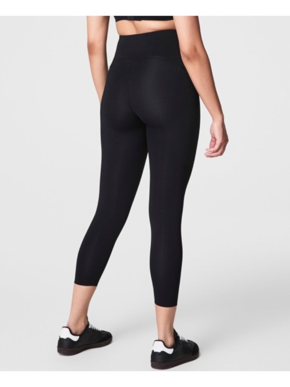 Spanx Booty Boost Side Pockets 7/8 Leggings Very Black High-Rise Waist Shapewear - Picture 2 of 12